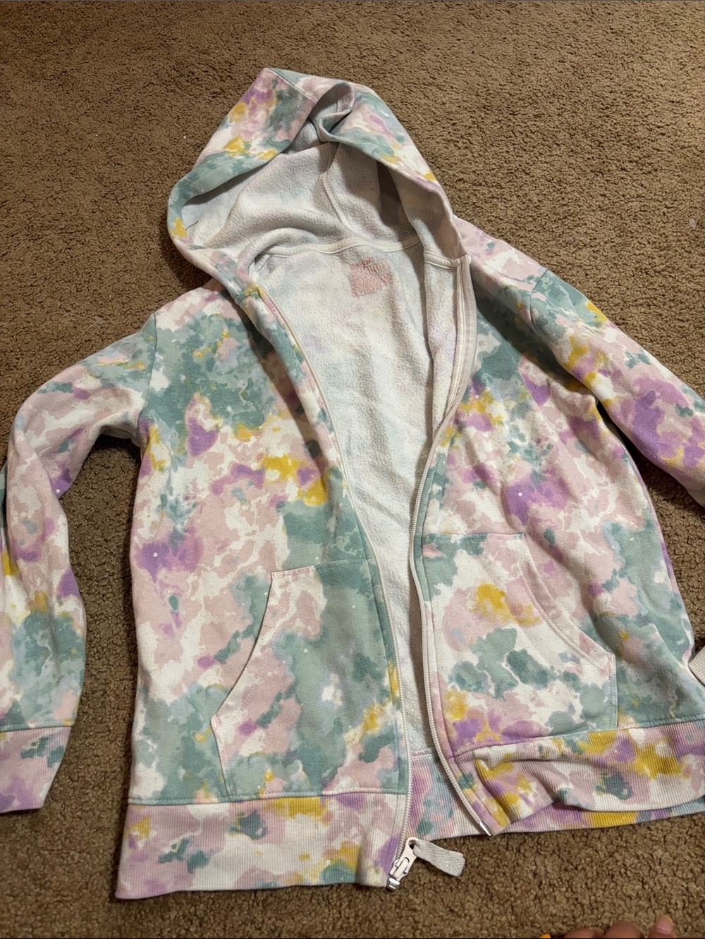 Zipper hoodie tie dye pastels